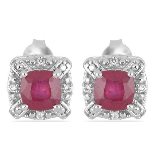 BUY 925 SILVER NATURAL NATURAL RUBY GEMSTONE EARRING
